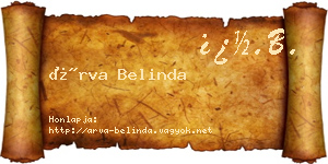 Árva Belinda névjegykártya